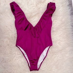 Victoria’s Secret Pink one piece swim suit plunge